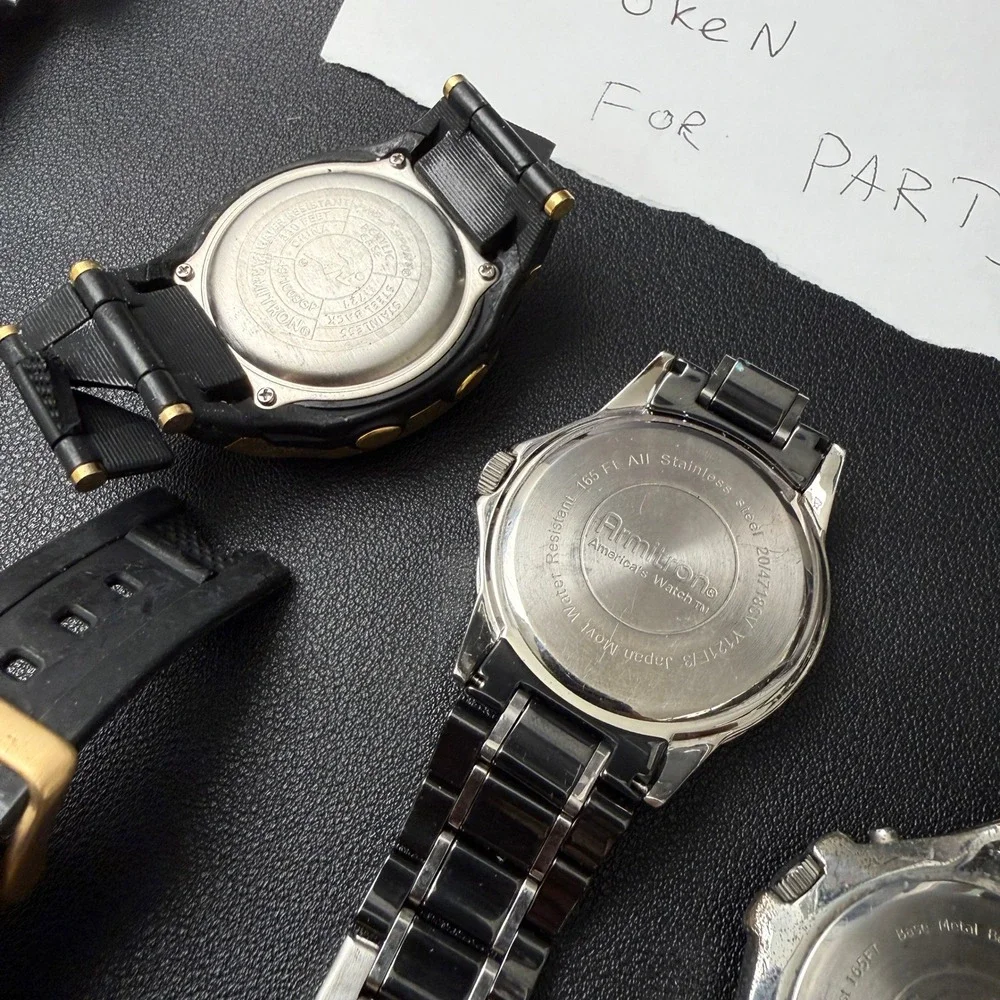 Set of 6 Armitron Men's Watches Analog & Digital Mix BROKEN FOR‎ PARTS